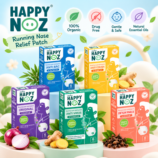Happy Noz, Organic Onion Sticker Patch for Adults - Relieve Colds, Nasal Congestion and Cough